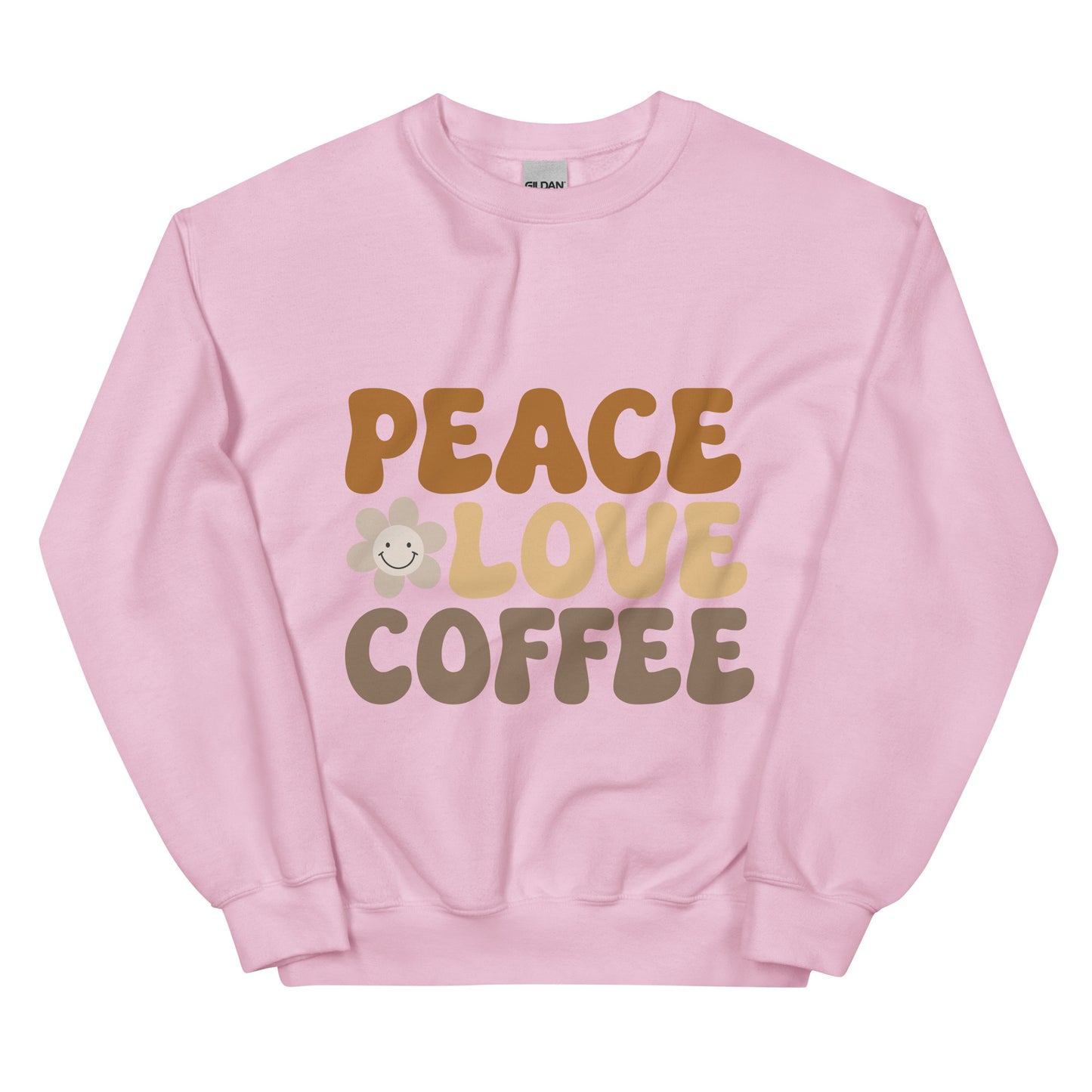 Crew Neck -- Peace, Love, and Coffee Sweatshirt