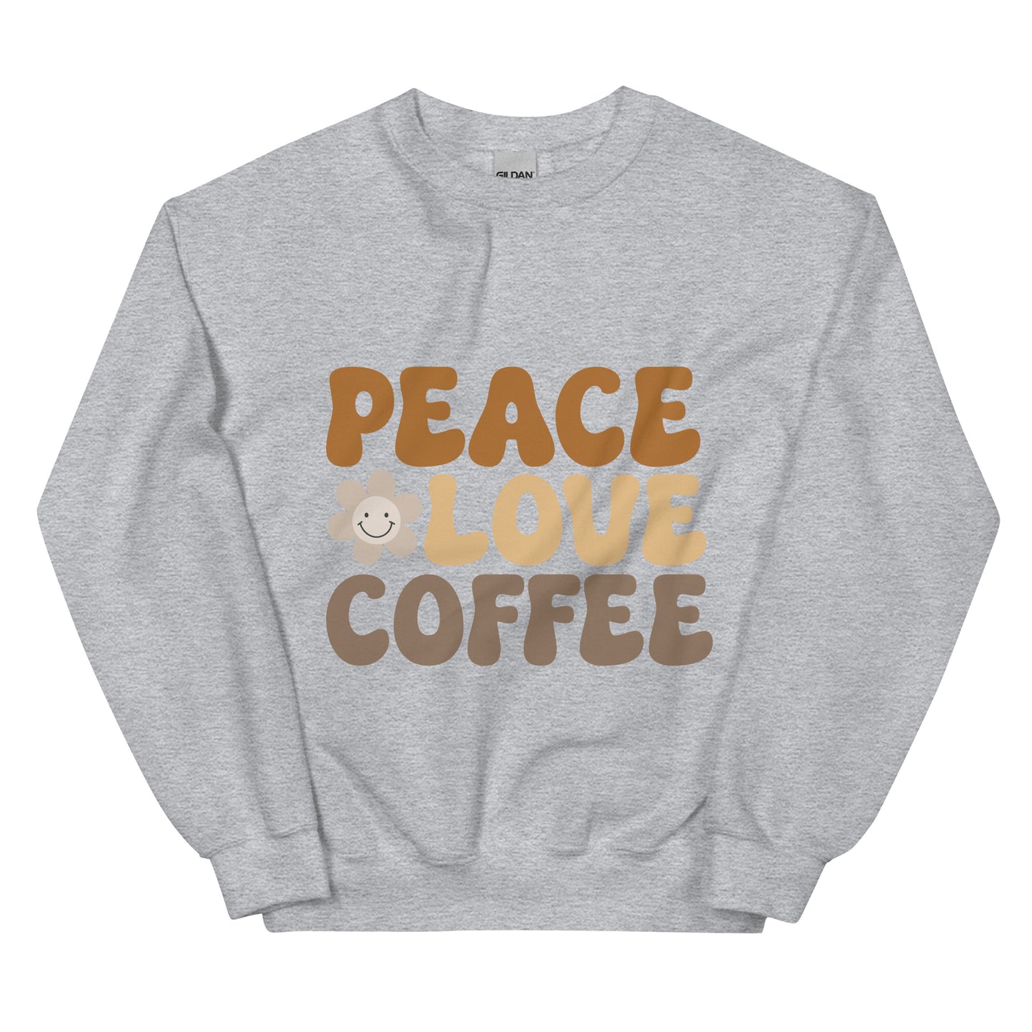 Crew Neck -- Peace, Love, and Coffee Sweatshirt