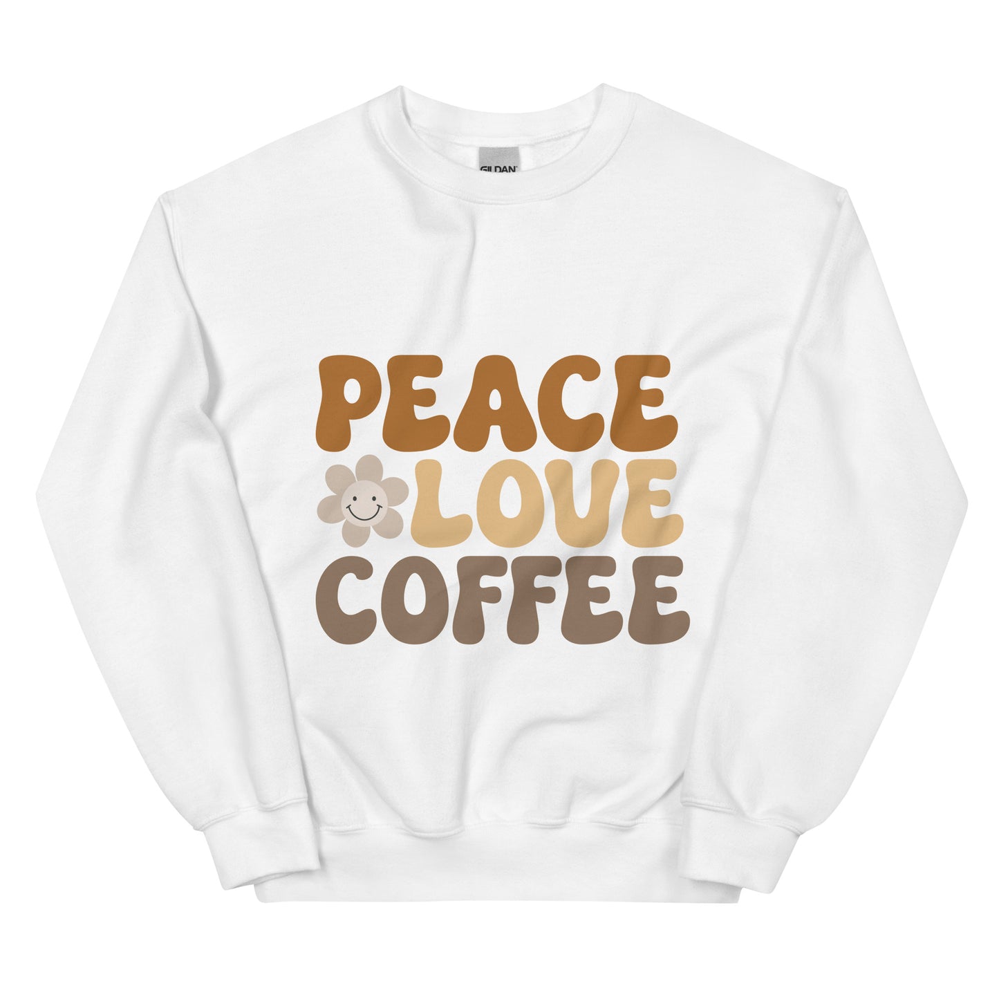 Crew Neck -- Peace, Love, and Coffee Sweatshirt